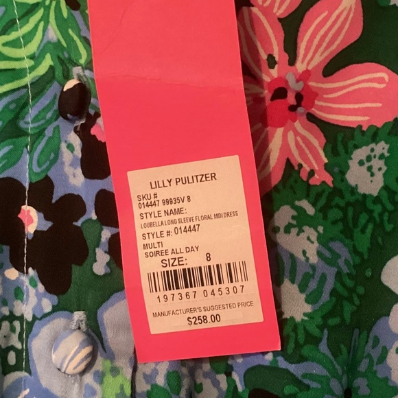 Lilly Pulitzer NWT Loubella smocked midi dress in Soiree All Day - Picture 6 of 6